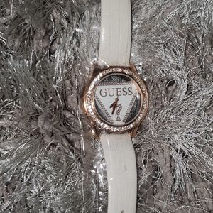 White Leather Guess Watch